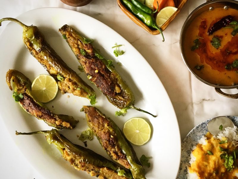 Bharwan Mirch (Chillies Stuffed with potato mix)