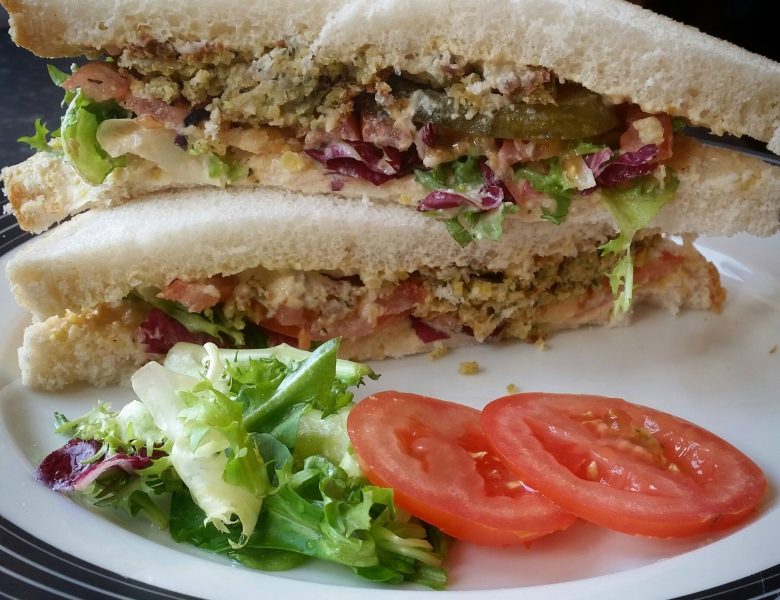 Hummus and falafel Veggie Sandwich