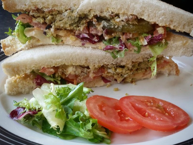 Hummus and falafel Veggie Sandwich