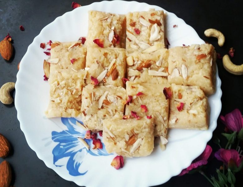 Instant Nariyal Barfi/ Coconut Fudge