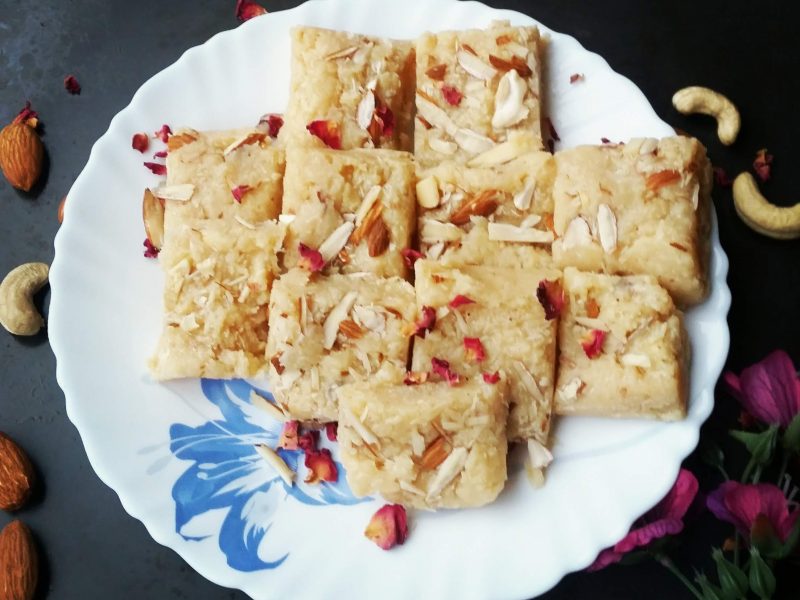 Instant Nariyal Barfi/ Coconut Fudge