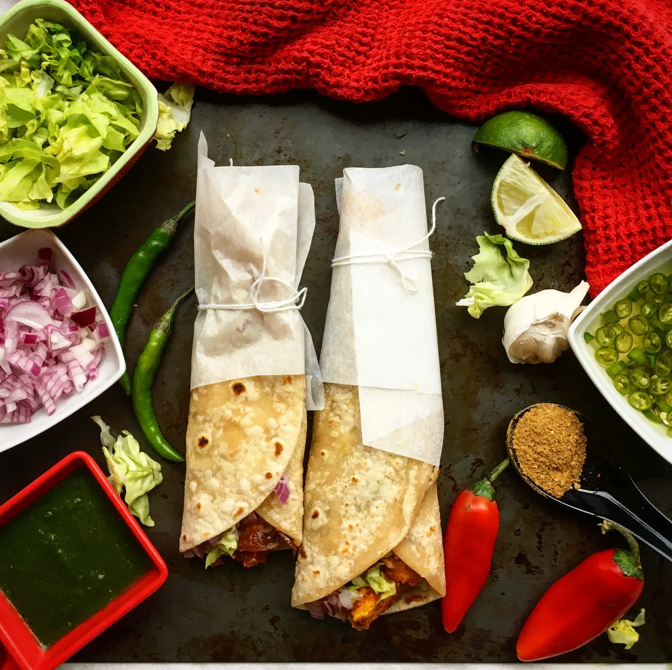 Paneer and babycorn Frankie