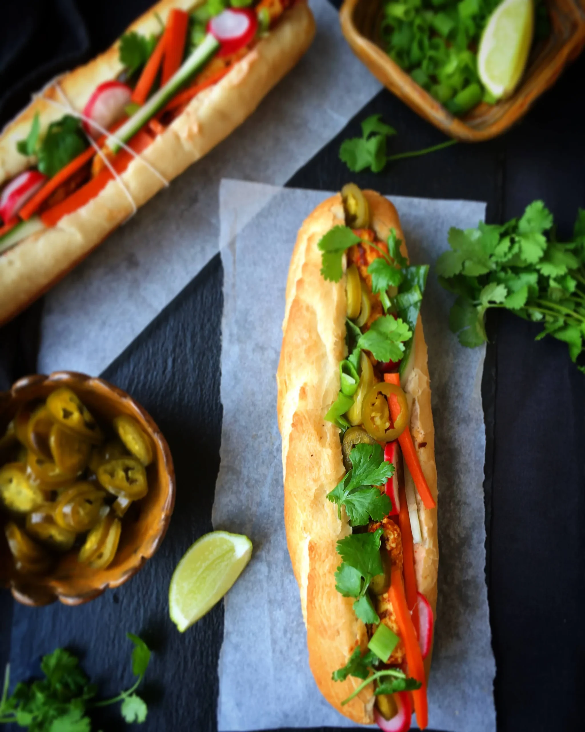 Vietnamese Sandwich Banh Mi with Peri Peri Paneer
