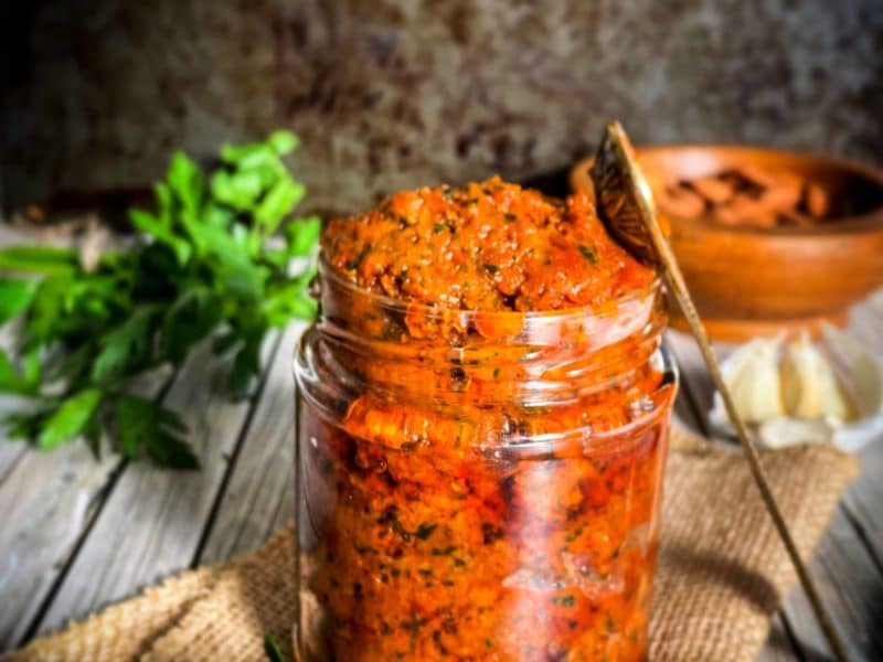 Vegan Sun Dried Tomato and Almond Pesto (Pesto Rosso)