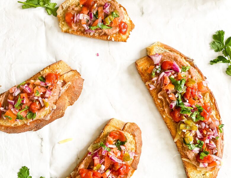 Mexican Molletes (Mexican Bean and Cheese Sandwiches)