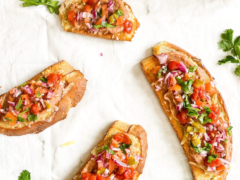 Mexican Molletes (Mexican Bean and Cheese Sandwiches)