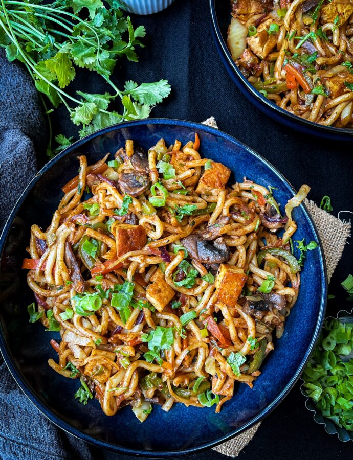 Veggie Yaki Udon (Japanese stir fried noodles )