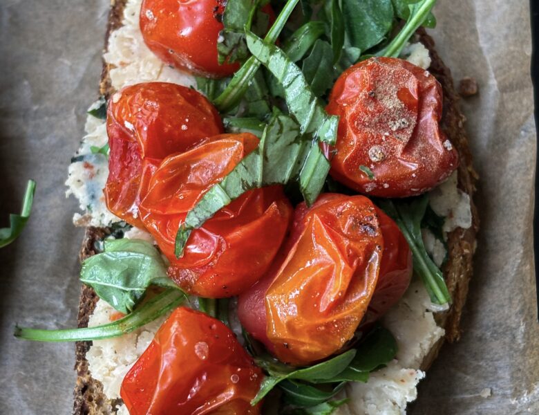 Smashed White bean toast