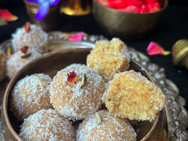 Easy Coconut Almond Ladoos