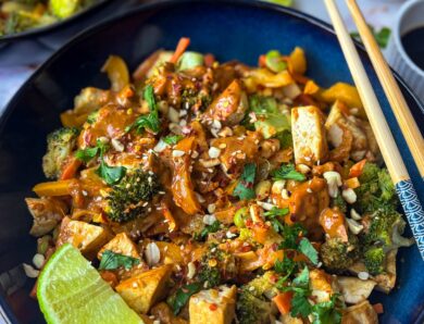 Tofu and Vegetable Stir Fry with Peanut Sauce